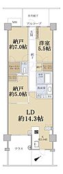 シエリア宝塚 1SLDKの間取図画像