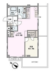 朝日下目黒マンション 1LDKの間取り