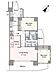 間取り：2面バルコニーを設けた角部屋で、室内に心地よい風が舞い込みます。キッチンはLDとホールから出入りができる2WAY仕様で、スムーズな家事動線。忙しい家事をサポートしてくれます。