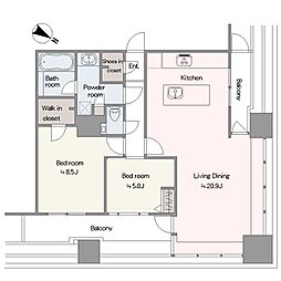 東京レジデンス 2LDKの間取図画像