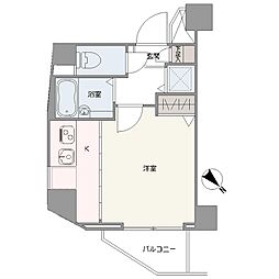 スカイコート市ヶ谷柳町 1Kの間取図画像