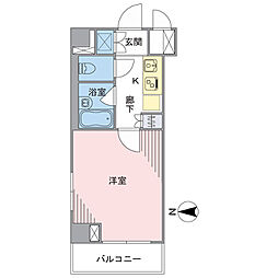 ルーブル多摩川七番館 1Kの間取図画像