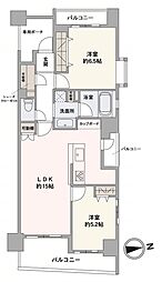 アスコットパーク新御徒町プラシード 2LDKの間取図画像
