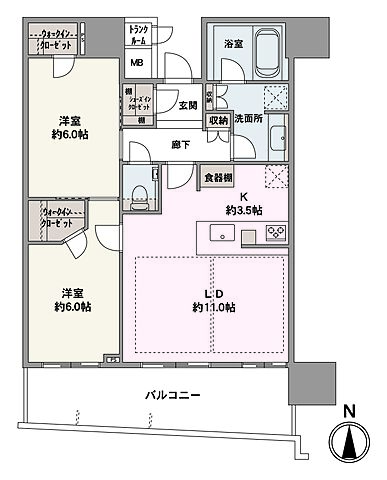 間取り パークタワー晴海 30階/-