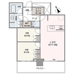 北仲ブリック 2LDKの間取図画像