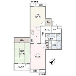 ユニーブル横浜山手第2 2LDKの間取図画像