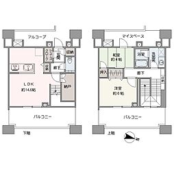 イニシア新川崎 2LDKの間取図画像