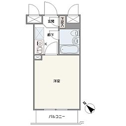 クリオ川崎東弐番館 ワンルームの間取図画像
