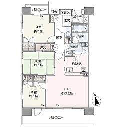 クリオ川崎大師東壱番館 3LDKの間取図画像