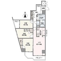 グレイスガーデン多摩川 3LDKの間取図画像
