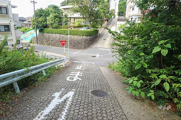 物件の東側前面道路（南側から）［2025年9月19日撮影］