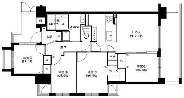 サンシティ尼崎・西難波(4SLDK) 3階/３０１の間取り