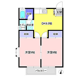 ガーランド花輪 2DKの間取図画像