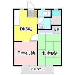 フェアリーズヴィラ 2DKの間取図画像