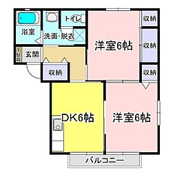 ハイツ・イシヅカ 2DKの間取図画像