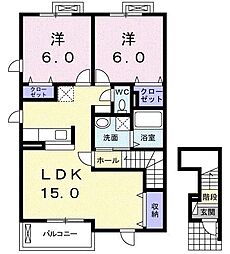 ベルデブリッサ 2LDKの間取図画像