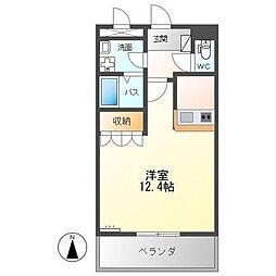 アンベリール 1Kの間取図画像