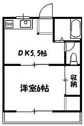 ハイツトゥモロー 1DKの間取図画像