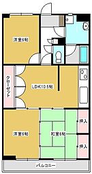 足利スカイタワー16 3LDKの間取図画像