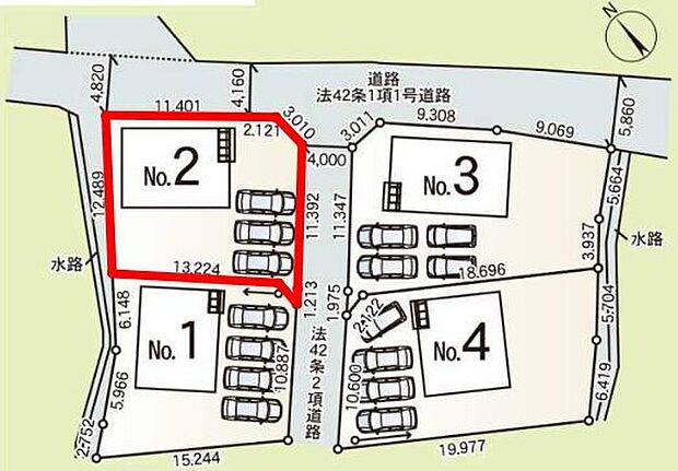 前面道路が広く間口もゆったり。駐車が苦手な方でも簡単に停められます。