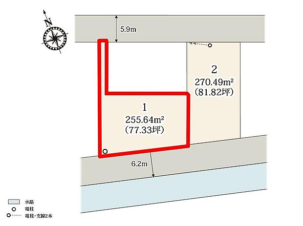 出し入れしやすい駐車場。２台駐車可能です。