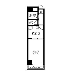 A-フラット 1DKの間取図画像