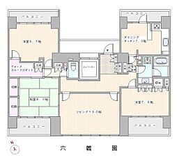 藤和シティホームズ六義園 9階3LDKの間取り
