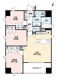 グリーンパーク日本橋小伝馬町 11階3LDKの間取り