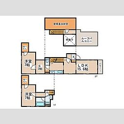 U-house 2階2SLDKの間取り