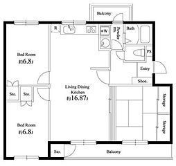 PARK SQUARE 早稲田 3階3LDKの間取り
