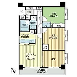ライオンズマンション洗足池第2 3階3LDKの間取り