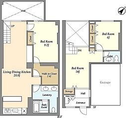 パークフラッツ祐天寺 1階3LDKの間取り