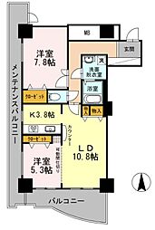 品川シーサイドビュータワーII 24階2LDKの間取り