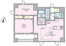 SELENE御殿山 5階2SLDKの間取り
