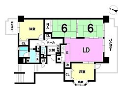 白水公園ハイツ 4LDKの間取図画像