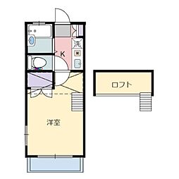 旭ヶ丘レジデンス 1Kの間取図画像
