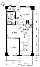 ライオンズマンション東寺尾 2SDKの間取図画像