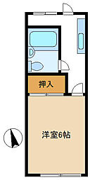梅ノ木マーケット荘 1Kの間取図画像