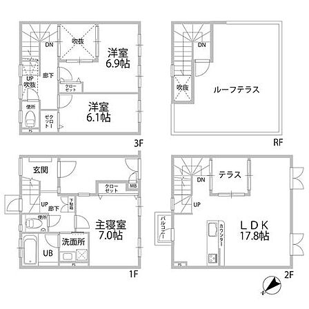 3LDK 間取り
