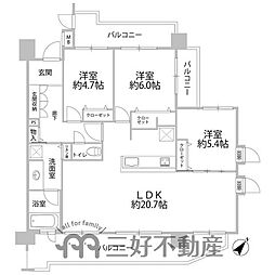 グランドステイツ大濠公園南 3LDKの間取図画像