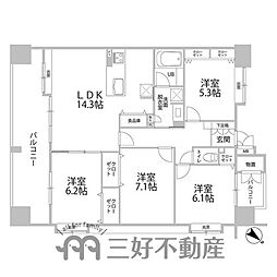 サンリヤンガーデン春日3番館 4LDKの間取図画像