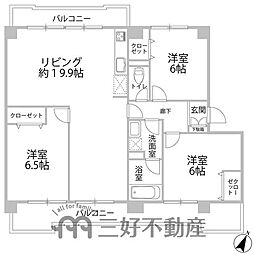 グランピア寺塚 3LDKの間取図画像