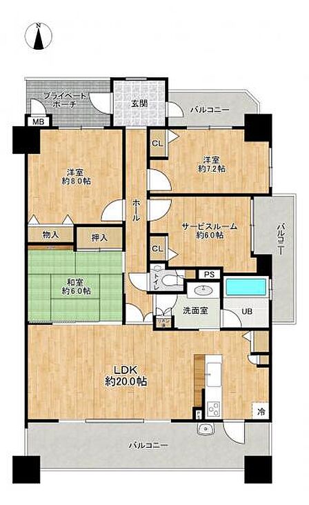 3面バルコニーで陽当たり・風通し良好なお部屋です◎