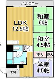 エコーハイツ神居 3LDKの間取図画像