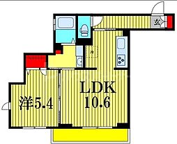 プラージュ津田沼 1階1LDKの間取り