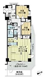 シエルグランデふなばし海神 1階2LDKの間取り