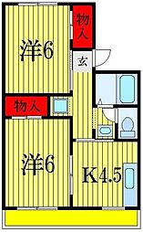 フジヴェール3番館 2階2Kの間取り