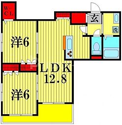 メゾン ハーモニー 3階2LDKの間取り
