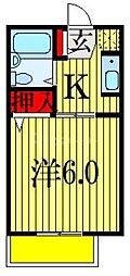 ロイヤルコート弐番館 1Kの間取図画像
