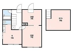ウィリストン 2階2Kの間取り